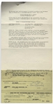 Two May 1960 Contracts Signed by Moe Howard, Who Signs One ''The 3 Stooges / by Moe Howard Pres.'' -- AGVA Contracts for Three Stooges Performances Each Measure 8.5'' x 17'', Very Good